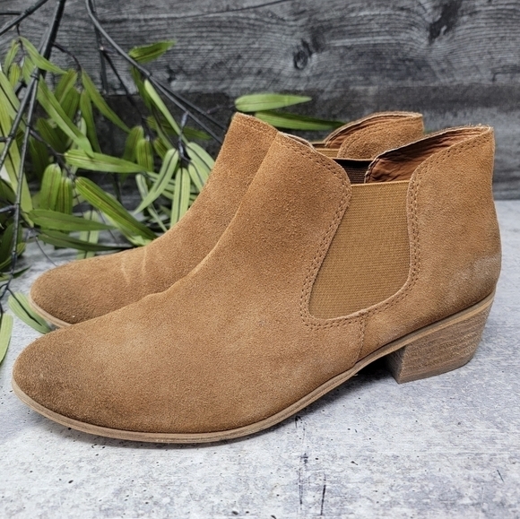 BP | Tan Suede Slip-On Ankle Booties Size 9 - Picture 3 of 10